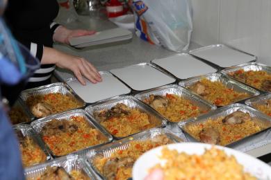 This time they decided to feed more men, and for that reason the daily special (chicken pilav) was cooked on a noble scale Conversations Over Pilav